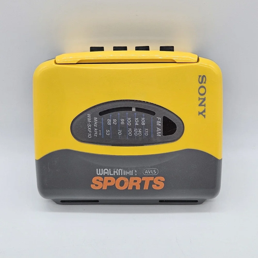 Sony Walkman WM-SXF10 Sports Radio Cassette Player AM/FM Stereo Yellow - Works!